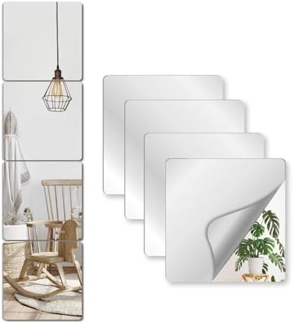 Unbreakable Mirror Tiles Self Adhesive, Peel And Stick On Small Mirrors by NKJVE