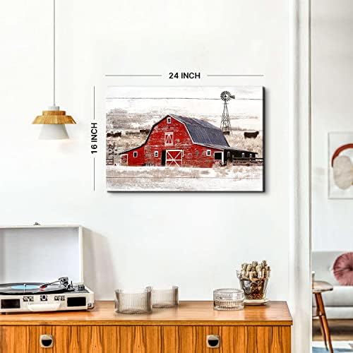 Country Farmhouse Barn Wall Art Windmill Wall Decor - Image 5
