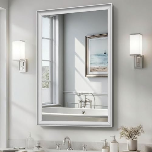 USHOWER 24x36 Inch Brushed Nickel Bathroom Mirrors by USHOWER