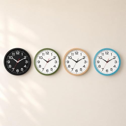 Roymnie 10 Inch Wall Clock, Battery Operated Silent Non Ticking Blue - Image 4