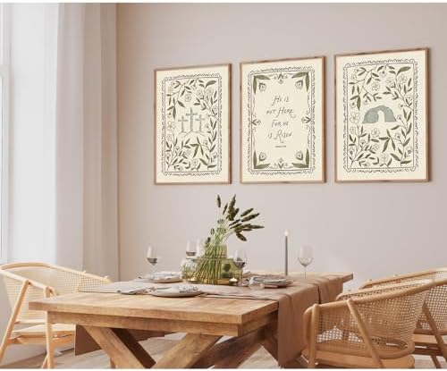 Christian Floral Wall Art Bible Verse Posters Scripture Flower Canvas Wall - Image 5