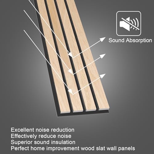 NeatiEase Wood Wall Panels, 9 Feet Acoustic Slat Wall Panels - Image 2