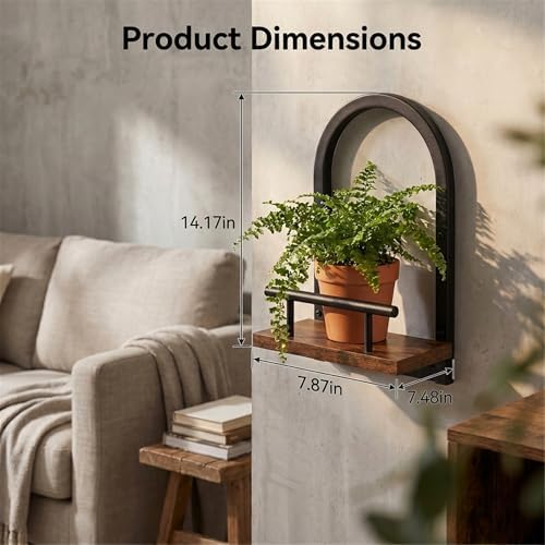 Amaoot Floating Shelves Set for 3, Wall Plant Holder Shelf, Wall Planters - Image 3