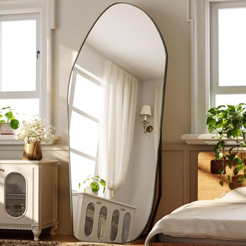 Large Abstract Artistic Mirror Full Length Mirror 76"x34" Black - Image 4