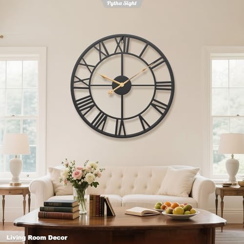 Pytha Sight 14 Inch Metal Roman Numerals Wall Clocks - Image 4