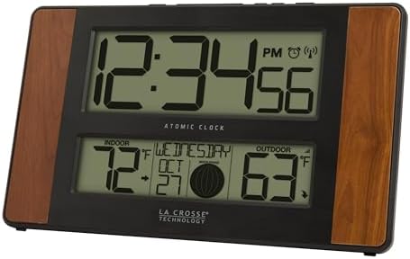 La Crosse Technology 513-1417CH Atomic Digital Clock, Cherry Finish - Image 2