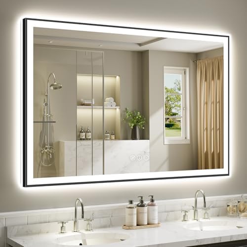 60x38 LED Bathroom Mirror with Lights by YEELAIT