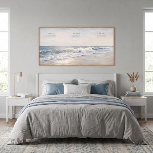 HOURIA The Way The Truth The Life Scripture Framed Canvas Wall Art Set - Image 5