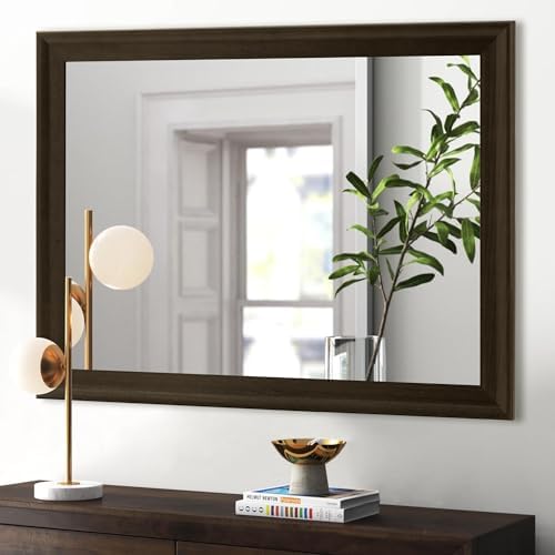 Rustic Wood Wall Mirror for Bathroom, Rectangle Large 30 x 40 inch Mirror by Culer