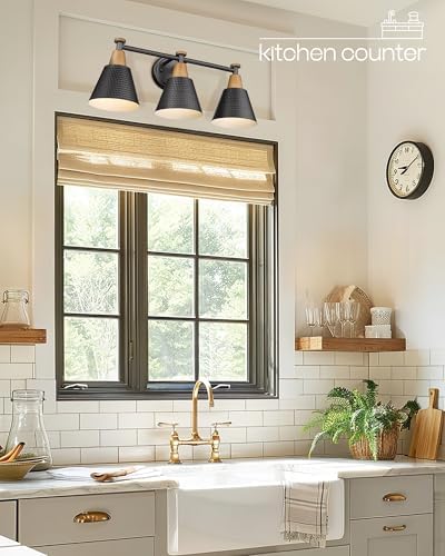 FEMILA Black Bathroom Light Fixtures, 3-Light Bathroom Vanity Lights Over Mirror - Image 5
