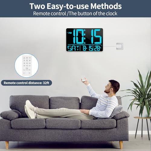 PERSUPER 13" Digital Wall Clock Large Display - Image 3