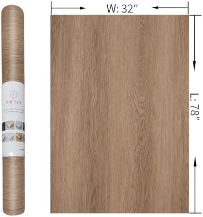 TOTIO Wide Walnut Wood Wallpaper Peel and Stick Light Brown Wood Grain Vinyl - Image 7