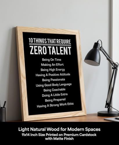 10 Things That Require Zero Talent Wall Art, Natural Framed Print - Image 2