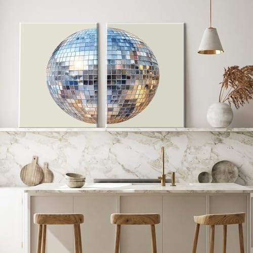 Baccone Disco Ball Wall Art Aesthetic Preppy Canvas Wall Decor Disco Ball - Image 4