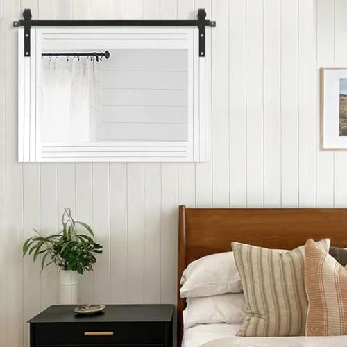 AAZZKANG Farmhouse Wall Mirror Large Rectangle Wood Framed Mirrors Decor - Image 5