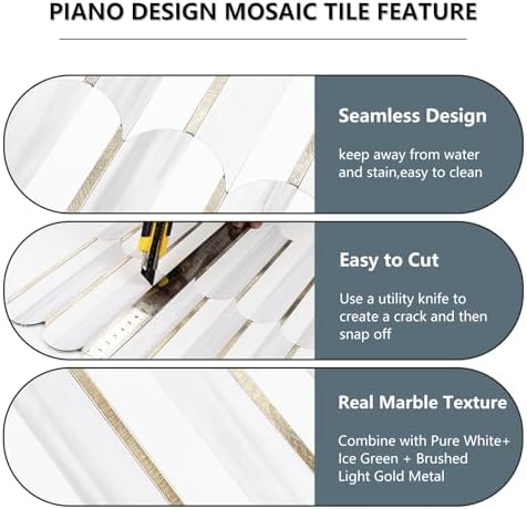 Vamos Tile Peel and Stick Backsplash Seamless Tile, 1-Sheet Stick on Backsplash - Image 3