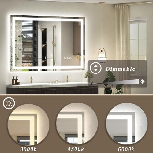 48x38 LED Lighted Bathroom Mirror - Image 3