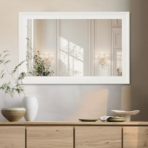 CULER White Bathroom Mirrors for Wall 26 x 40 Inch, Vanity Rustic Mirror - Image 2