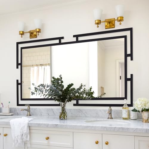 60"x30" Large Black Bathroom Mirror, Full Length Mirror Wall Decor by AutdotWallMirrors