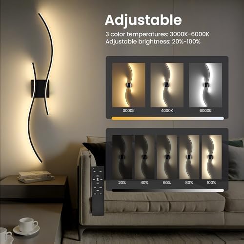 10000mAh Battery Operated Wall Sconces Set of 2, 31.5 Inch - Image 4