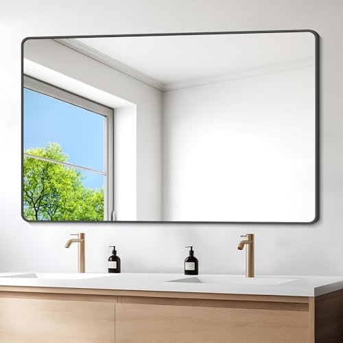 DESBING 36" x 55"Bathroom Mirror, Matte Black Wall Mirror by DESBING