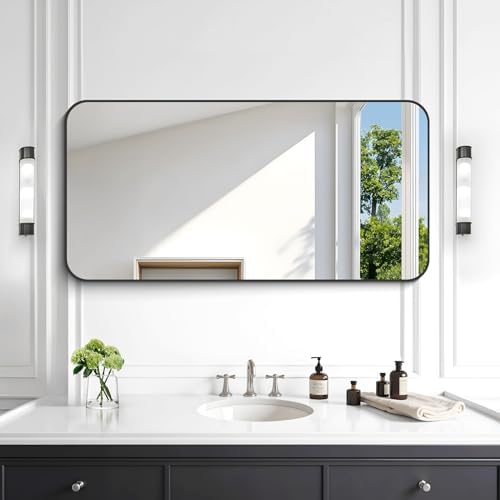 KOCUUY Black Mirror 20" x 40", Metal Frame Vanity Mirror - Image 5