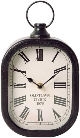 NIKKY HOME Small Wall Clock, Vintage Black Silent Tiny Clock 10" H x 6" W by NIKKYHOME