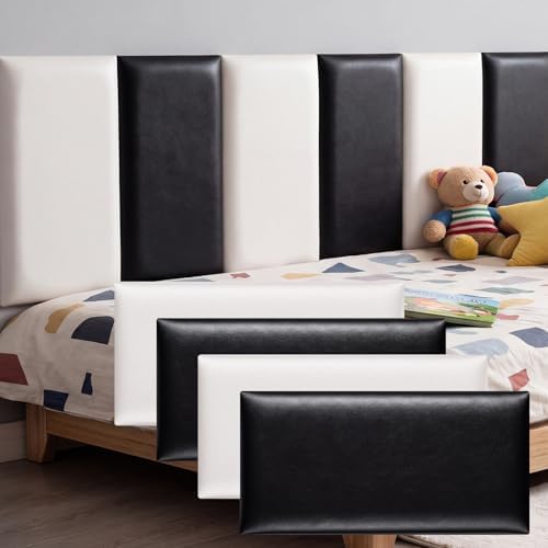 6 Pack Wall Padding 15.75" x 7.87" x 1.18" Minimalist Black and White by Hahafelt