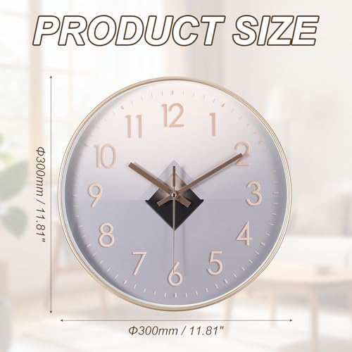 PATIKIL 12 Inch Modern Wall Clock, Silent Non-Ticking Wall Clocks Sweep - Image 2