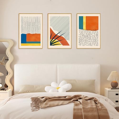 CHDITB Large Framed Boho Canvas Wall Art Set, Mid Century Modern Wall Decor - Image 3