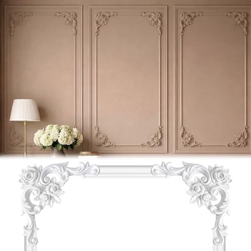 12pcs Corner Wall Molding, Wainscoting Floral Molding by Unknown