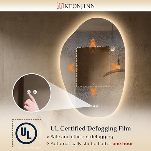 Keonjinn 24 x 36 Inch Irregular Bathroom Mirror - Image 6