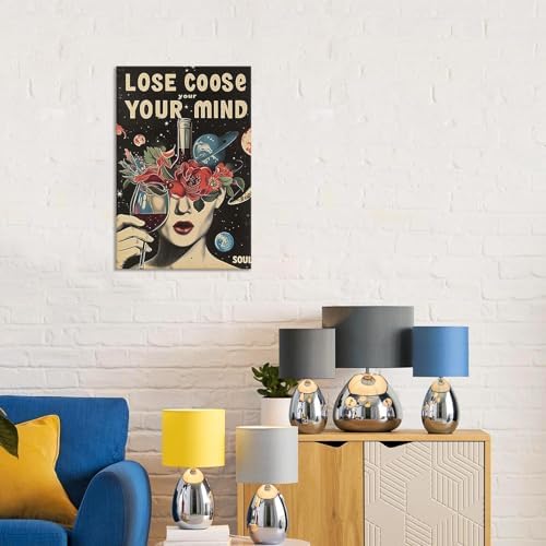 Vintage Lose Your Mind Your Coose Soul Flowers Posters Room Aesthetics Black - Image 2