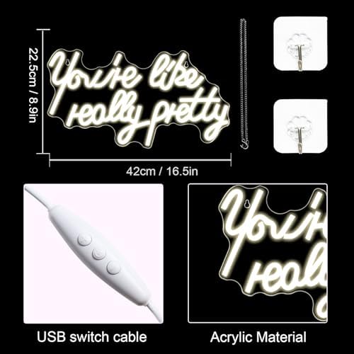Lucunstar You're Like Really Pretty Neon Sign Warm White Led Neon Light - Image 4