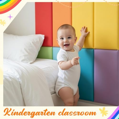 8 Pack Wall Padding Headboard 23.62" x 11.81" x 1.18" Rainbow Colors - Image 6