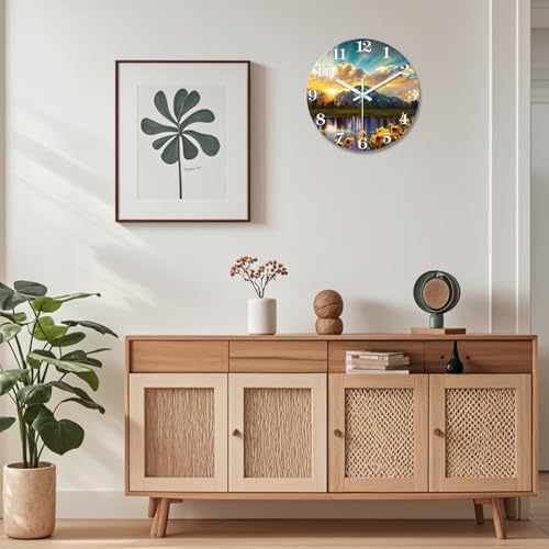 XFM Nature Landscape Wall Clock 16 Inch Sunrise Mountain - Image 5