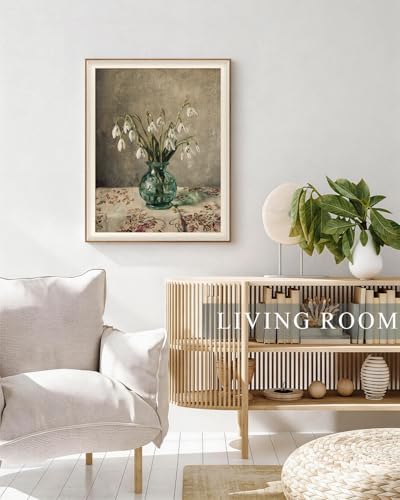 VIYYIEA Framed Snowdrop Flower Canvas Wall Art - Image 4