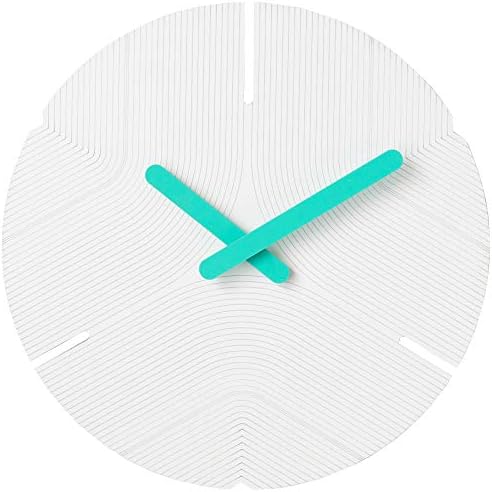 Stephanie Imports Modern Minimalist Hiding White & Teal Green Silent Wall Clock by StephanieImports