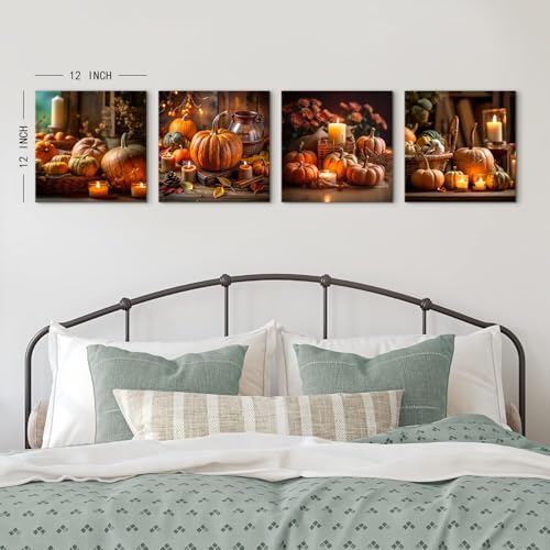 Fall Wall Art Fall Pumpkin Canvas Pictures Bathroom Autumn Decor Thanksgiving - Image 6