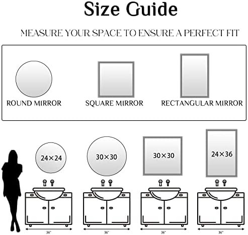 36 X 24 inch Wall Mount Wood Frame Bathroom Vanity Mirror Rustic - Image 6
