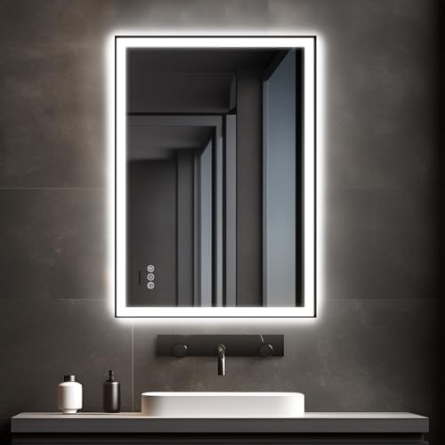 Kosmonia 24"x32" LED Bathroom Mirror Front Backlit Wall Mount Vanity Mirror by Kosmonia