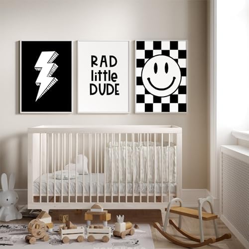 Boys Room Wall Art Decor Set of 3 Toddler Nursery Canvas Wall Art Baby Kids - Image 4