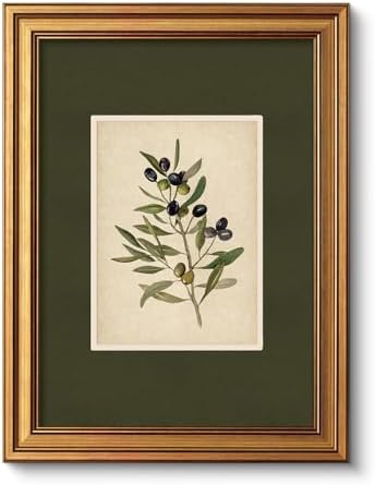 VIYYIEA Vintage Gold Framed Wall Art, Olive Canvas Painting, Vintage Olive Tree by VIYYIEAART