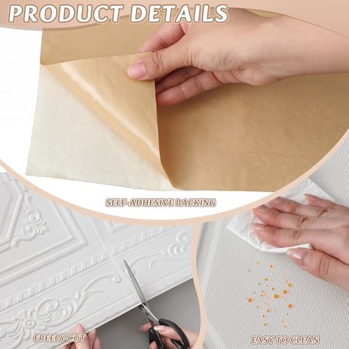 Nuanchu 10 Pcs 35 x 28 Inch Ceiling Tiles Peel and Stick - Image 3