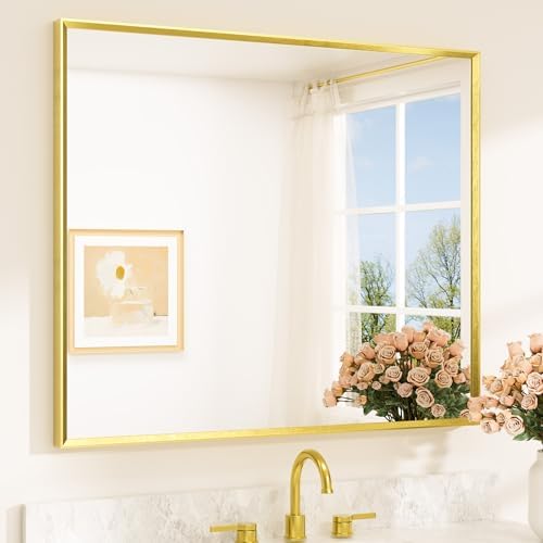 TETOTE Brushed Gold Frame Mirror by TETOTE