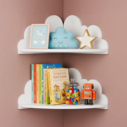 Cute Cloud Floating Corner Shelves by Beskadi
