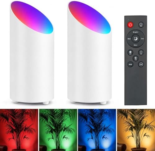 2 Pack Uplights Indoor Floor Can Lights, Remote and Timer by Konvixon