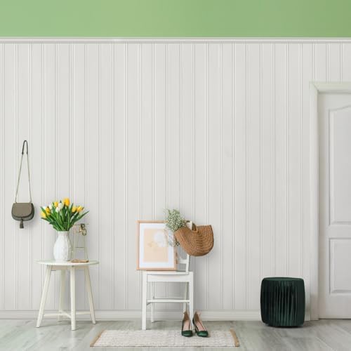 PVC Wall Panels 8 Ft, Reversible Beadboard & Shiplap Wainscoting, 7-Pc Kit - Image 3