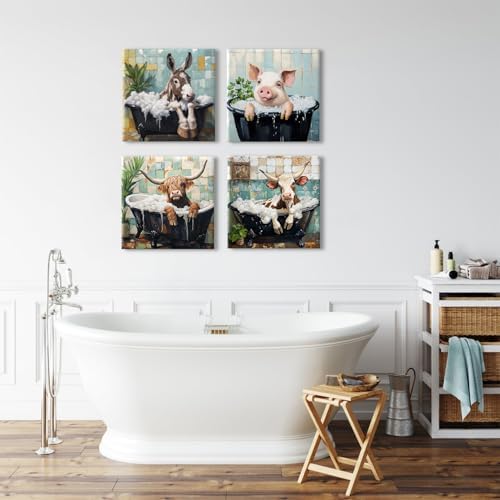 Funny Animal Wall Art Kids Bathroom Decor - Image 5