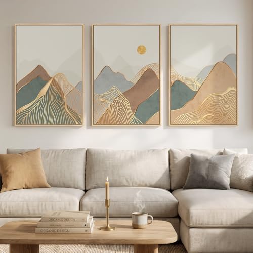 Large Framed Boho Modern Mountain Wall Art by Cuspin
